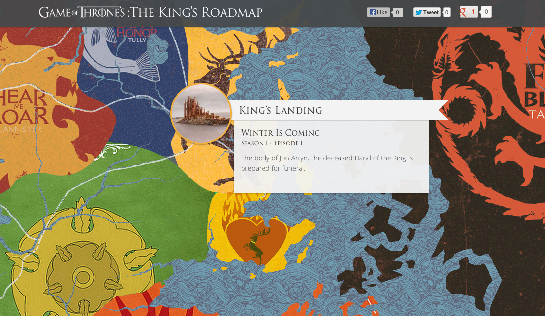 Game of Thonres Interactive Map